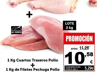 Oferta de 1 Kg De Filetes Pechuga Pollo por 10,58€ en Masymas