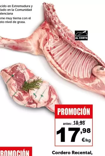 Oferta de Cordero Recental por 17,98€ en Masymas