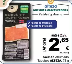 Oferta de Alteza - Salmon Ahumado Taquitos por 2,65€ en Masymas