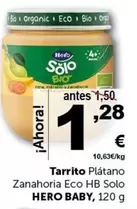 Oferta de Hero Baby - Tarrito Platano Zanahoria Eco Hb Solo por 1,28€ en Masymas