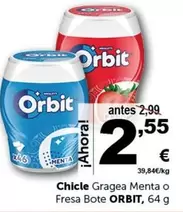 Oferta de Orbit - Chicle Gragea Menta O Fresa Bote por 2,55€ en Masymas