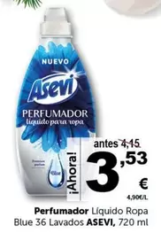 Oferta de Asevi - Perfumador Liquido Ropa Blue 36 Lavados por 3,53€ en Masymas