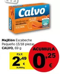 Oferta de Calvo - Mejillón Escabeche Pequeño por 2,49€ en Masymas