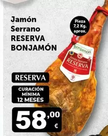 Oferta de Serrano - Jamón  Reserva por 58€ en Masymas