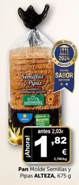 Oferta de Alteza - Pan Molde Semillas Y Pipas por 1,82€ en Masymas