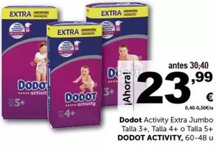 Oferta de Dodot - Activity Extra Jumbo Talla 3+, Talla 4+ O Talla 5+ por 23,99€ en Masymas