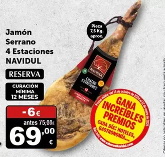 Oferta de Navidul - Jamón Serrano 4 Estaciones por 69€ en Masymas