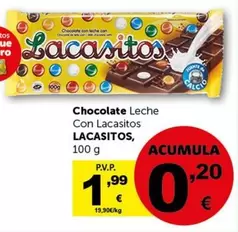 Oferta de Lacasitos - Chocolate Leche Con por 1,99€ en Masymas