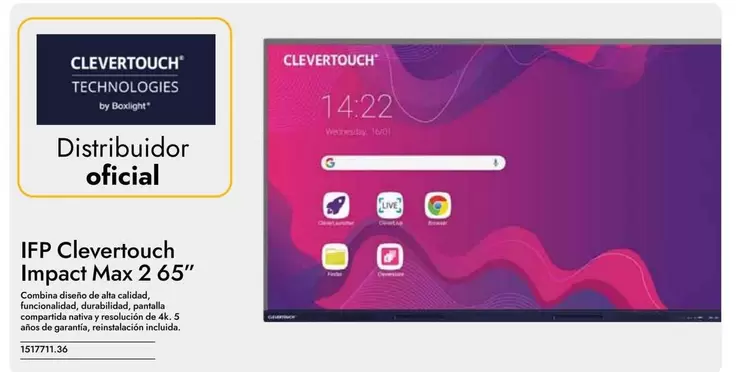 Oferta de Clevertough - IFP Clevertough Impact Max 2 65" en Abacus
