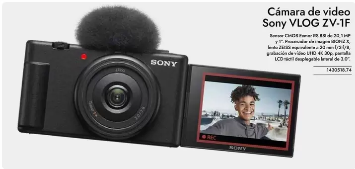 Oferta de Sony - Camara De Video ZV-1F en Abacus