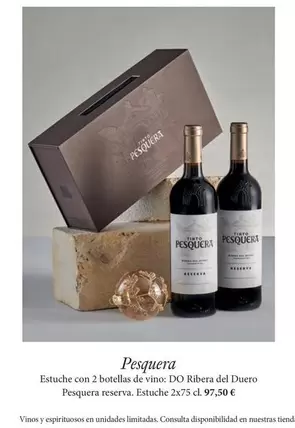 Oferta de Pesquera - Estuche Con 2 Botellas De Vino DO Ribera Del Duero por 97,5€ en El Corte Inglés