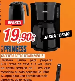 Oferta de Princess - Cafetera Goteo Termo 246016 por 19,9€ en Expert