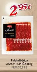 Oferta de Espuña - Paleta Iberica Lonchas por 2,95€ en Alsara Supermercados