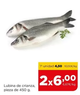 Oferta de Lubina De Crianza por 4,5€ en Alimerka