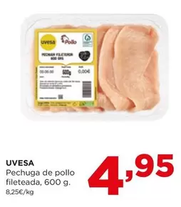 Oferta de Uvesa - Pechuga De Pollo Fileteada por 4,95€ en Alimerka