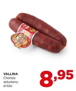 Oferta de Vallina - Chorizo Asturiano por 8,95€ en Alimerka