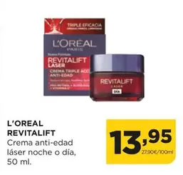 Oferta de L'Oréal - Revitalift Crema Anti-edad Láser Noche O Día por 13,95€ en Alimerka