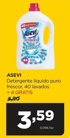 Oferta de Asevi - Detergente Líquido Puro Frescor por 3,59€ en Alimerka