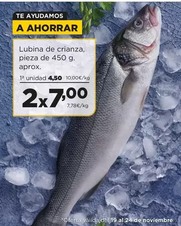 Oferta de Lubina De Crianza por 4,5€ en Alimerka