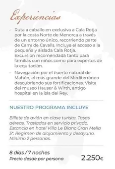 Oferta de Costa - Nuestro Programa Incluye por 2250€ en Viajes El Corte Inglés