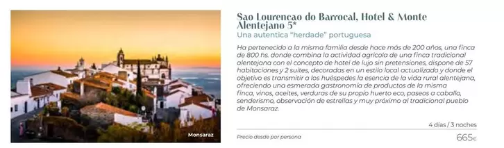 Oferta de Set Laurenega Do Barozoal por 65€ en Viajes El Corte Inglés