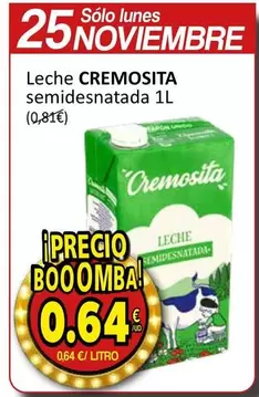 Oferta de Cremosita - Leche Semidesnatada por 0,64€ en SPAR