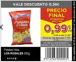 Oferta de Las Rosales - Patatas Fritas por 0,99€ en SPAR