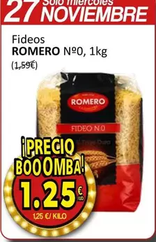 Oferta de Romero - Fideos N°O por 1,25€ en SPAR