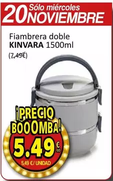 Oferta de Kinvara - Fiambrera Doble por 5,49€ en SPAR