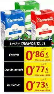 Oferta de Cremosita - Leche por 0,73€ en SPAR