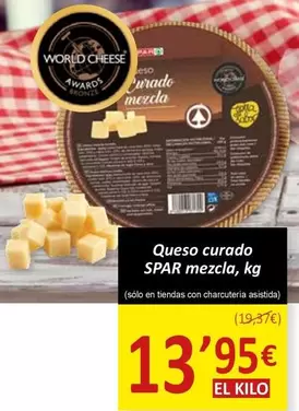 Oferta de Spar - Queso Curado Mezcla por 13,95€ en SPAR