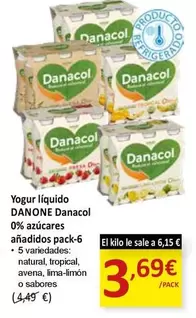 Oferta de Danone - Yogur Líquido Danacol 0% Azúcares Añadidos por 3,69€ en SPAR