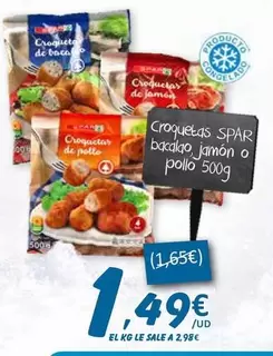 Oferta de Spar - Croquetas Bacalao, Jamón O Pollo  por 1,49€ en SPAR