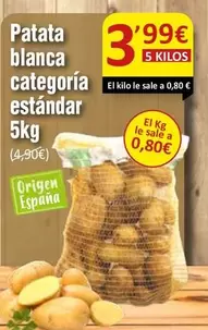 Oferta de Patata Blanca Categoría Estándar por 3,99€ en SPAR