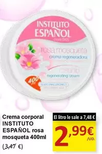 Oferta de Instituto Español - Crema Corporal Rosa Mosqueta por 2,99€ en SPAR