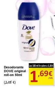 Oferta de Dove - Desodorante Original Roll-On por 1,69€ en SPAR