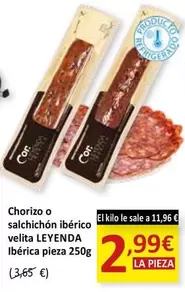 Oferta de Leyenda - Chorizo O Salchichón Ibérico Velita Ibérica por 2,99€ en SPAR