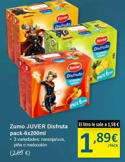 Oferta de Juver - Zumo Disfruta por 1,89€ en SPAR