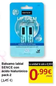 Oferta de Sence - Balsamo Labial Con Ácido Hialurónico por 0,99€ en SPAR