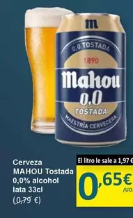 Oferta de Mahou - Cerveza Tostada 0,0% Alcohol por 0,65€ en SPAR