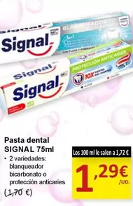 Oferta de Signal - Pasta Dental por 1,29€ en SPAR