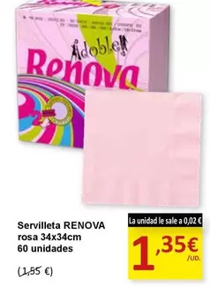 Oferta de Renova - Servilleta Rosa por 1,35€ en SPAR