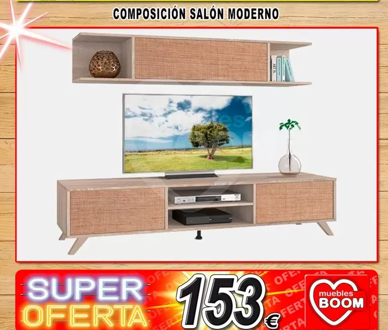 Oferta de Composición Salón Moderno por 153€ en Muebles Boom