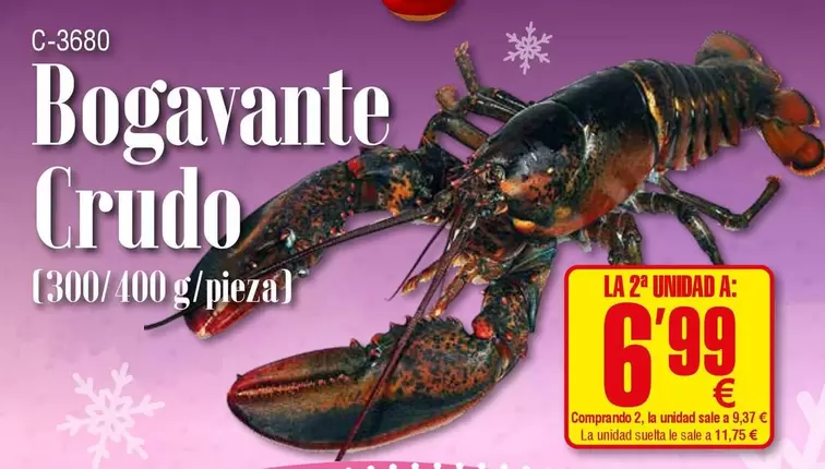 Oferta de Bogavante Crudo por 6,99€ en Abordo