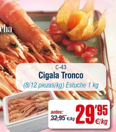 Oferta de Cigala Tronco por 29,95€ en Abordo