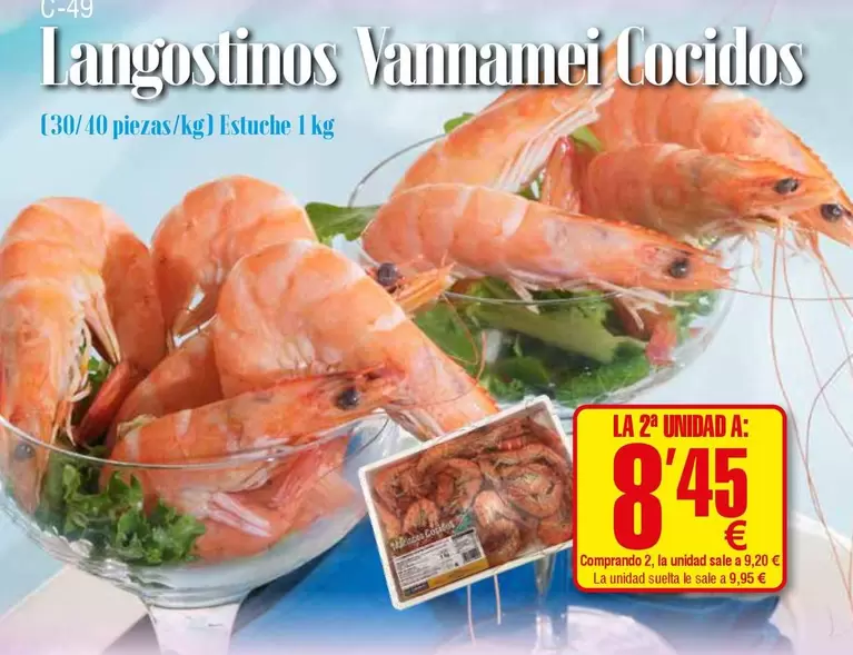 Oferta de Langostinos Vannamei Cocidos por 9,95€ en Abordo