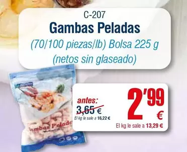 Oferta de Gambas Peladas por 2,99€ en Abordo