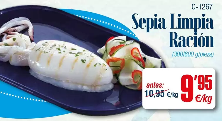 Oferta de Sepia Limpia Ración por 9,95€ en Abordo