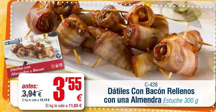 Oferta de Abordo - Datiles Con Bacon Rellenos Con Una Almendra por 3,55€ en Abordo