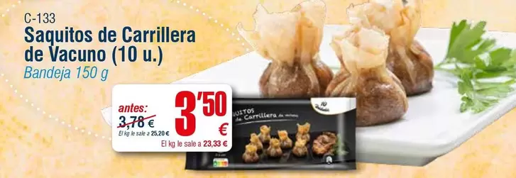 Oferta de Saquitos De Carillera De Vacuno por 3,5€ en Abordo